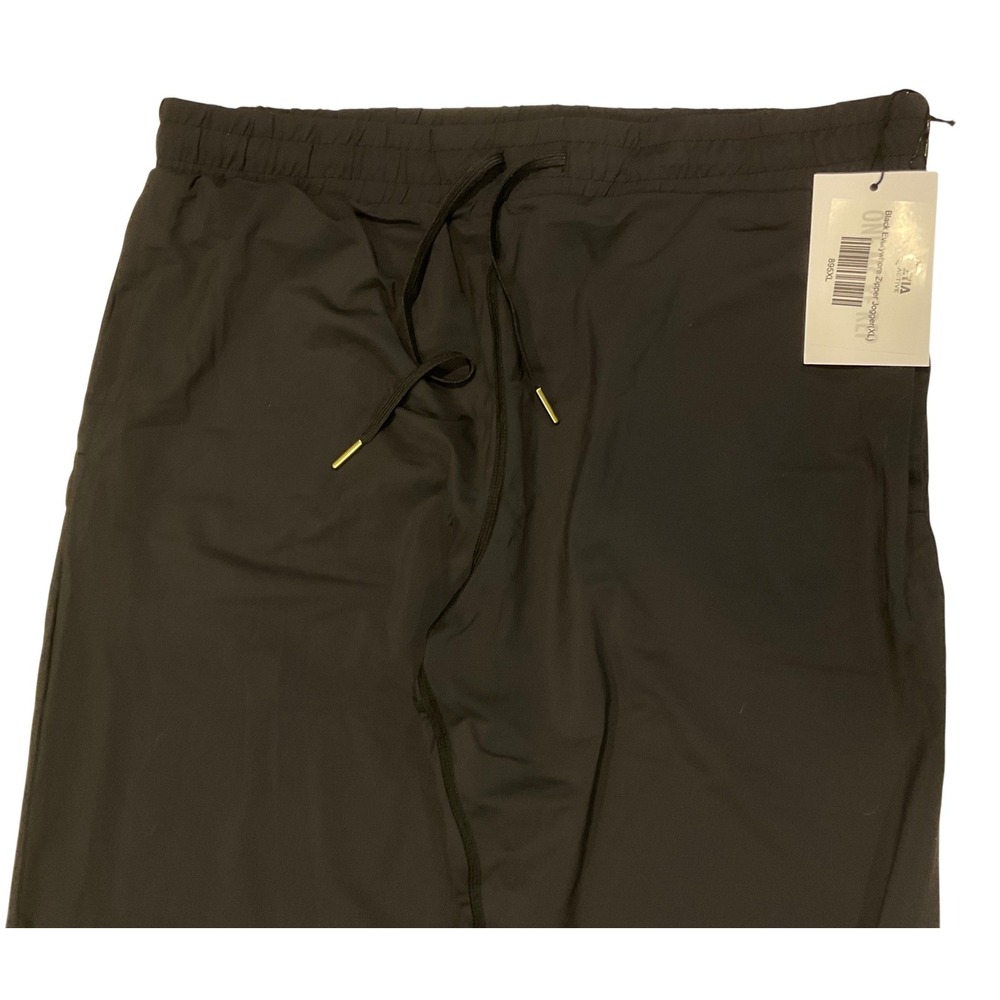 ZYIA Black Everywhere Zipper Jogger Slim tapered fitLow-profile hip pockets XL - Picture 12 of 15